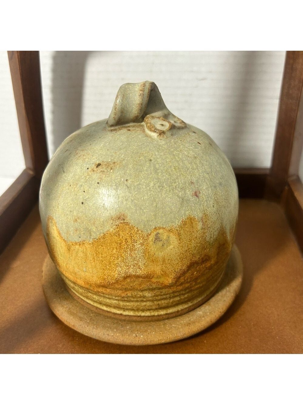 Studio Art Pottery Large Rustic Ceramic Butter Bell Saucer Signed by Artist - Picture 2 of 6